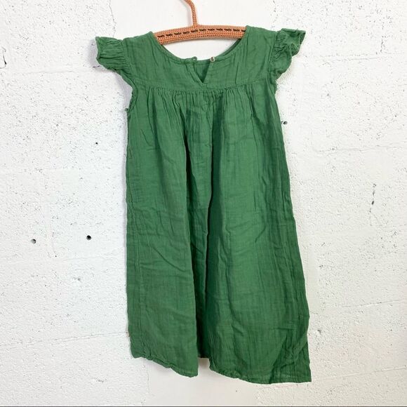 Galeries Lafayette green embroidered 100% cotton tunic dress 10 - Picture 4 of 7